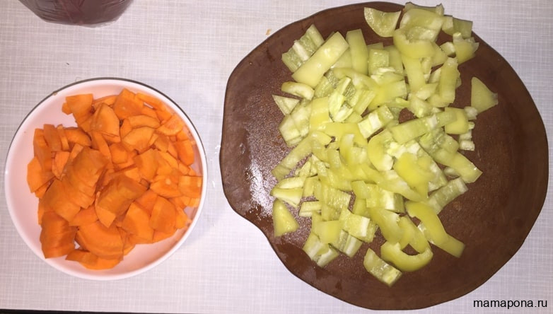 Куриная печенка с белым сладким перцем