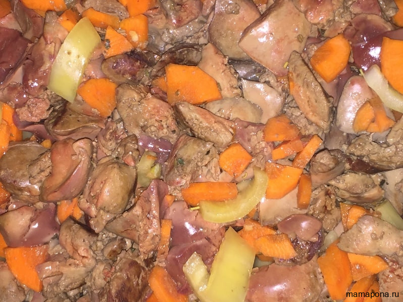 Куриная печенка с белым сладким перцем Куриная печенка с белым сладким перцем
