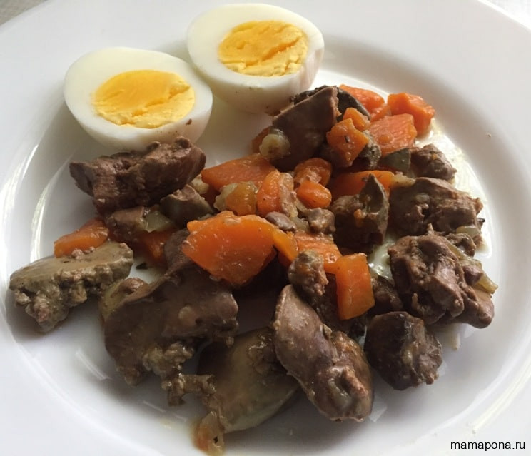 Куриная печенка с белым сладким перцем Куриная печенка с белым сладким перцем